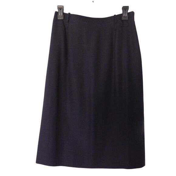 Vintage Talbots Womens Linen Blend Two Piece Skirt Blazer Outfit Sz 4 Navy Blue - Picture 6 of 9